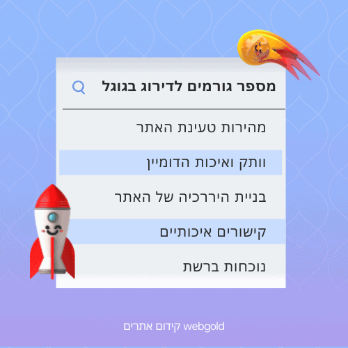 מספר גורמים לדירוג בגוגל